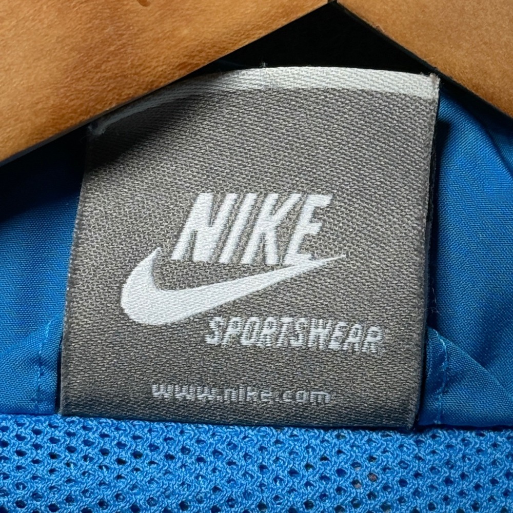 Nike Jacket Mens Medium Full Zip Track Blue White Stripe Sportswear Futura Logo - Picture 13 of 13